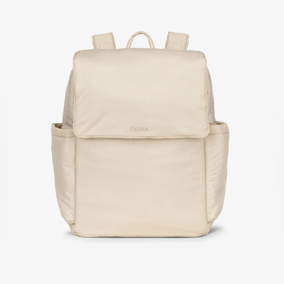 Calpak Handbags - CALPAK Diaper Backpack with Laptop Sleeve in Oatmeal